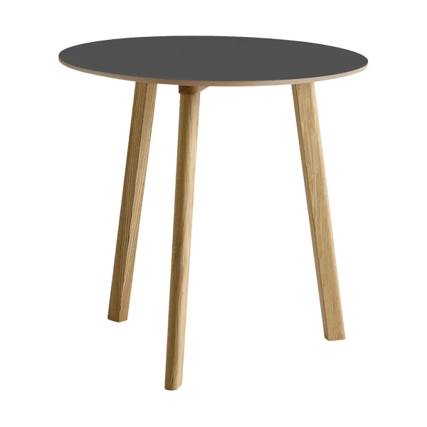 HAY CPH220 Deux 2.0 table Ø75 cm Stone grey-lacquered oak
