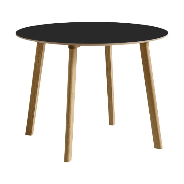 HAY CPH220 Deux 2.0 table Ø98 cm Black laminate-lacquered oak