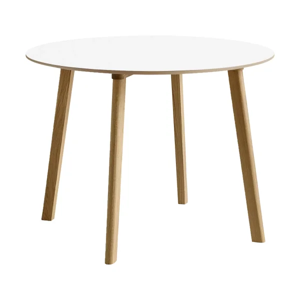 HAY CPH220 Deux 2.0 table Ø98 cm Pearl white-lacquered oak