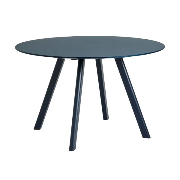 HAY CPH25 2.0 dining table Ø120 cm Smokey blue linoleum-Deep blue