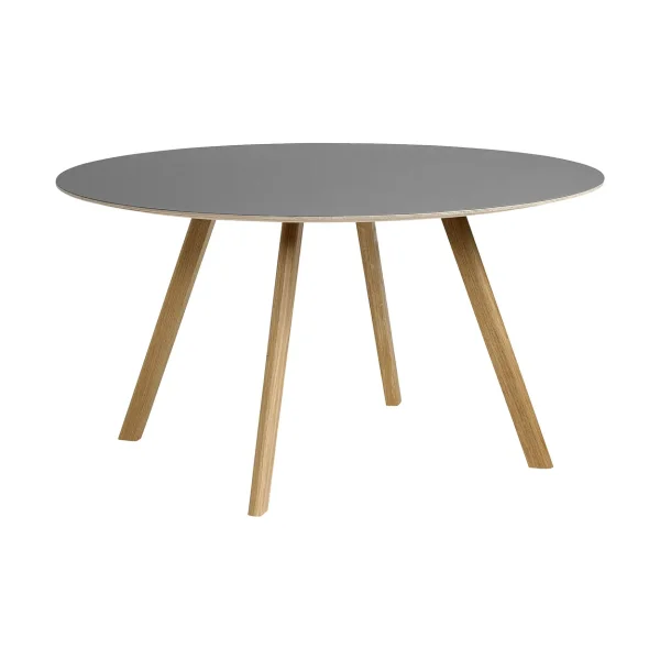 HAY CPH25 2.0 dining table Ø140 cm Grey linoleum-lacquered oak