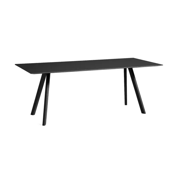 HAY CPH30 2.0 dining table 90x200 cm Black linoleum-black oak