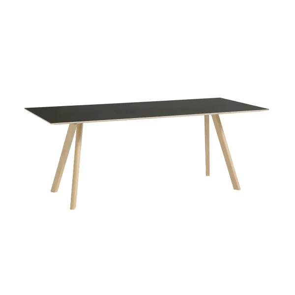 HAY CPH30 2.0 dining table 90x200 cm Black linoleum-lacquered oak