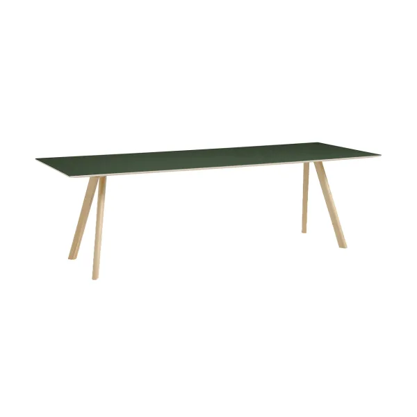 HAY CPH30 2.0 dining table 90x250 cm Green linoleum-lacquered oak