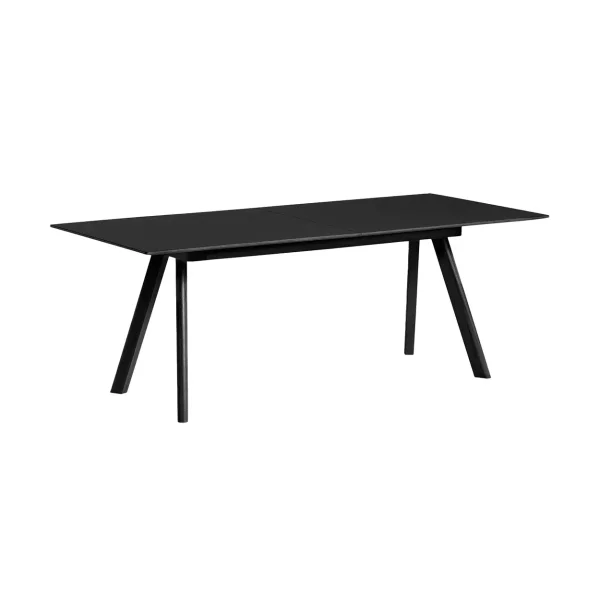 HAY CPH30 2.0 Extendable dining table 80x160 cm Black linoleum-lacquered oak