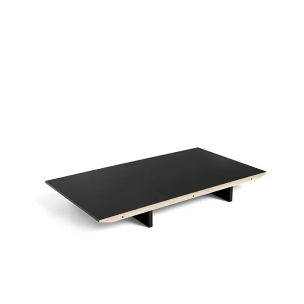 HAY CPH30 extendable leaf Black linoleum-80 cm-black oak frame