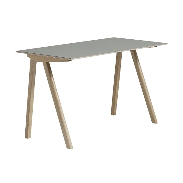 HAY CPH90 2.0 desk 65x130 cm Grey linoleum-lacquered oak