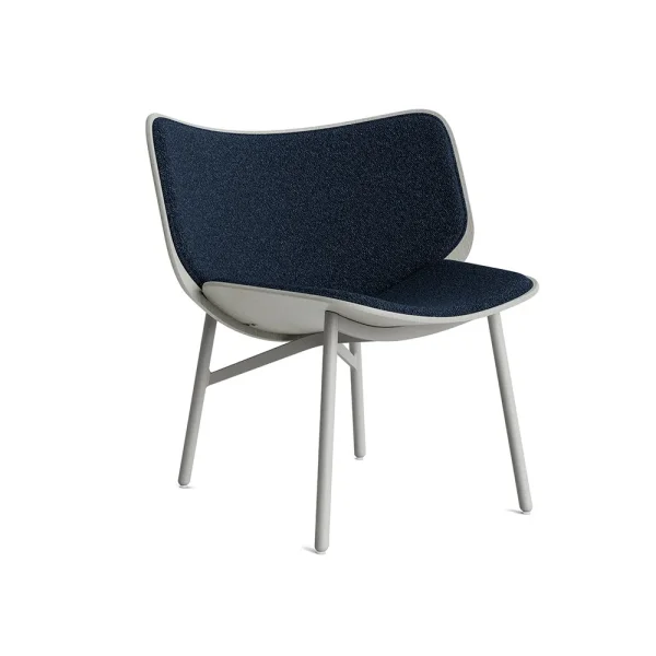 HAY Dapper lounge chair Flamiber J4 dark blue-dusty grey oak-grey frame