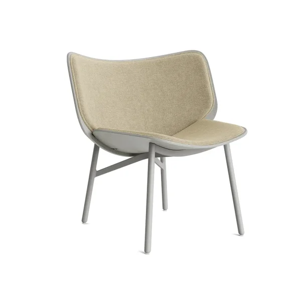 HAY Dapper lounge chair Linen dark beige-dusty grey oak-grey frame