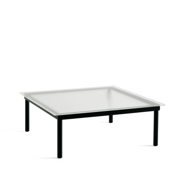 HAY Kofi coffee table Black oak-ribbed glass top-W100 cm