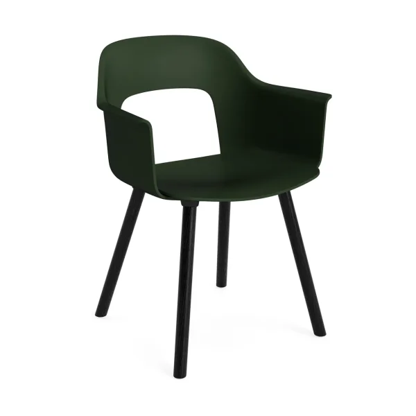 HAY Layout Armchair 221 armchair Bottle green-black lacquered oak