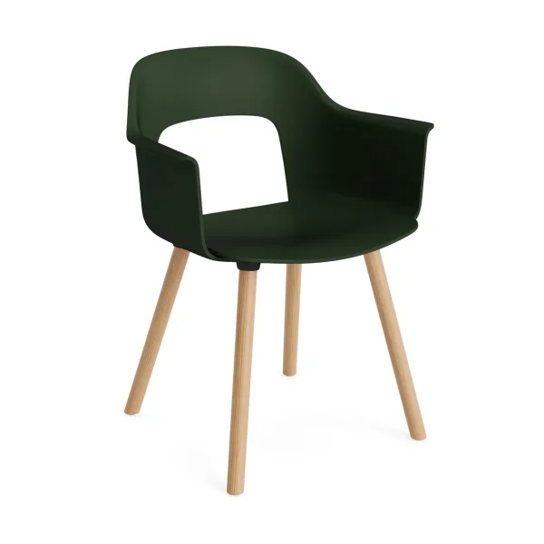 HAY Layout Armchair 221 armchair Bottle green-lacquered oak
