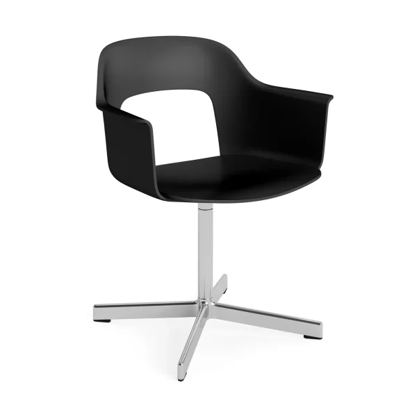 HAY Layout Armchair 231 office chair Black-polished aluminium 4-star swivel base
