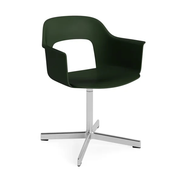 HAY Layout Armchair 231 office chair Bottle green-polished aluminium 4 star swivel base