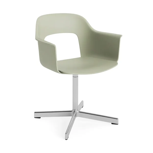 HAY Layout Armchair 231 office chair Pastel green-polished aluminium 4 star swivel base