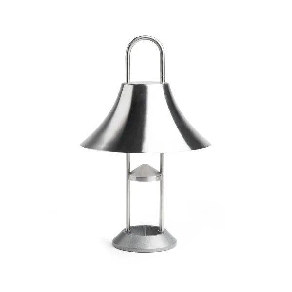 HAY Mousqueton portable table lamp Brushed stainless steel