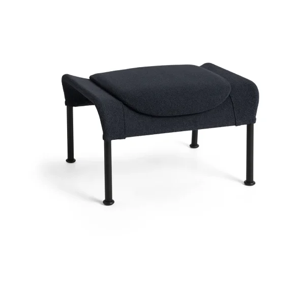 HAY O2 Ottoman footstool Soft black-svartlackerad steel