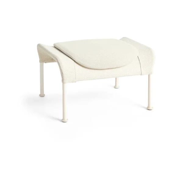 HAY O2 Ottoman footstool Soft cream-lacquered steel eggshell