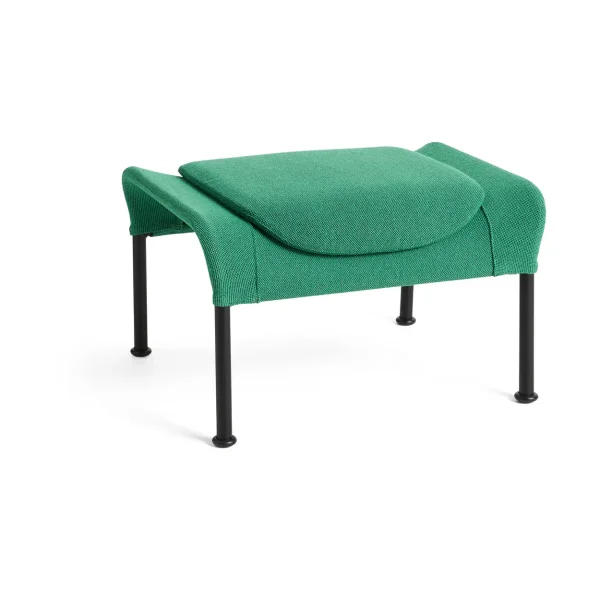 HAY O2 Ottoman footstool Soft green-black lacquered steel