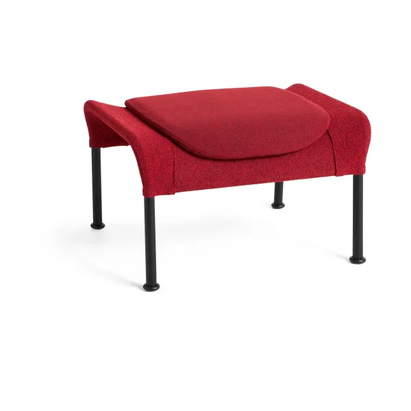 HAY O2 Ottoman footstool Soft red-black lacquered steel
