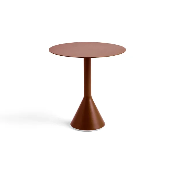 HAY Palissade Cone round coffee table Iron red, Ø70 cm