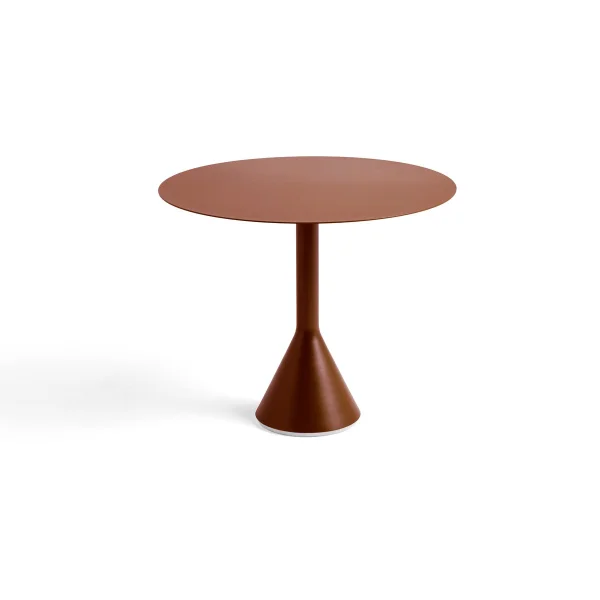 HAY Palissade Cone round coffee table Iron red, Ø90 cm