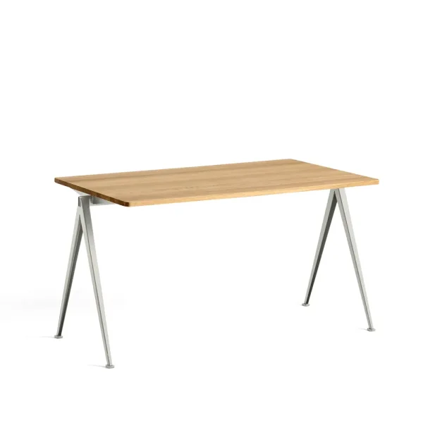 HAY Pyramid 01 desk Oak clear lacquered-140x75 cm-beige steel frame