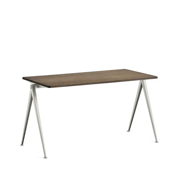 HAY Pyramid 01 desk Smoked oak-140x65 cm-beige steel frame
