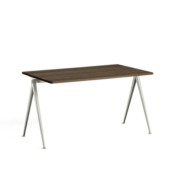 HAY Pyramid 01 desk Smoked oak-140x75 cm-beige steel frame