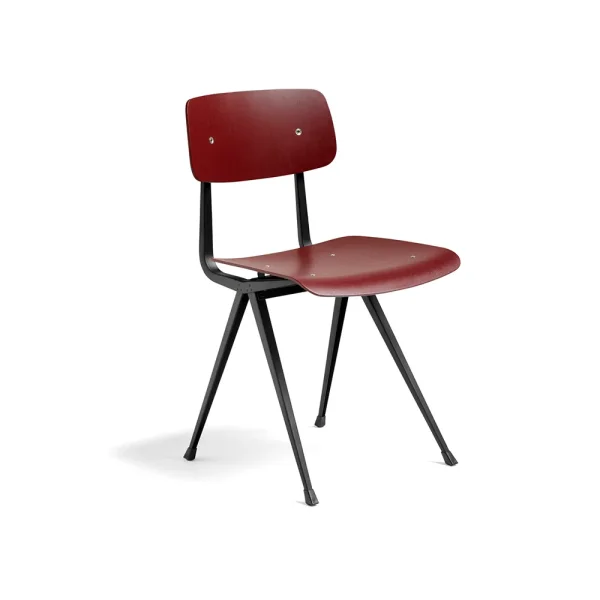 HAY Result chair Dark brick-black steel frame