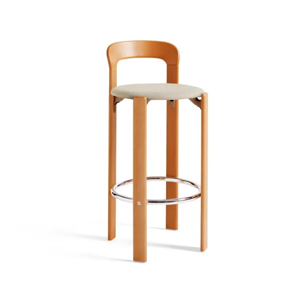 HAY Rey bar stool upholstered 75 cm Fabric Steelcut Trio 213 golden