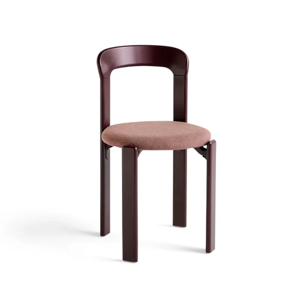 HAY Rey chair upholstered seat Steelcut trio 416 grape red