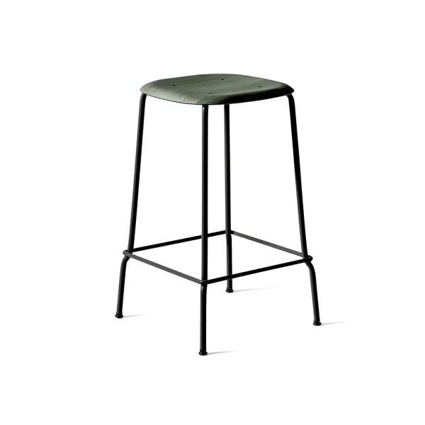 HAY Soft Edge 30 Low bar stool Hunter-black steel frame