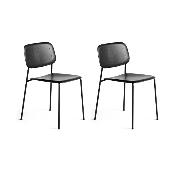 HAY Soft Edge 40 chair, Black oak-black steel frame, 2-pack