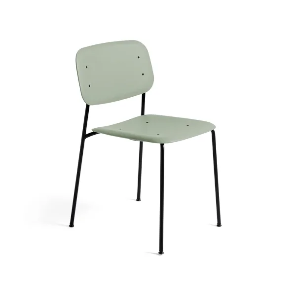 HAY Soft Edge 40 chair Dusty green, black steel frame