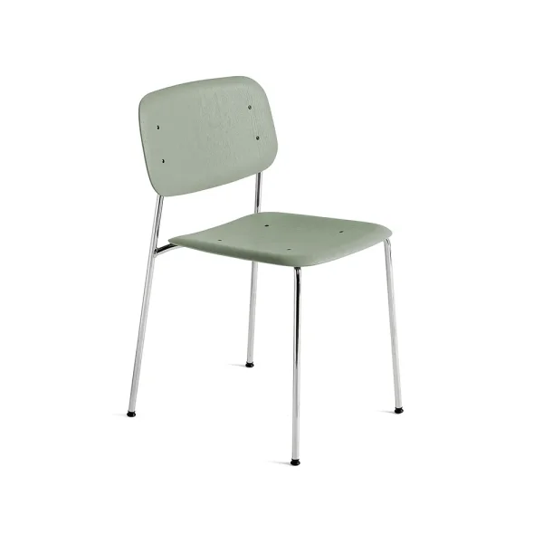 HAY Soft Edge 40 chair Dusty green-chrome frame