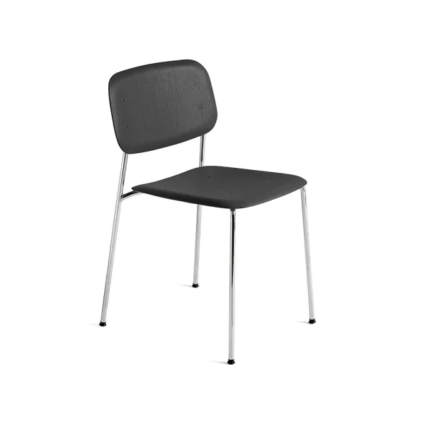 HAY Soft Edge 40 chair Soft black, chrome frame