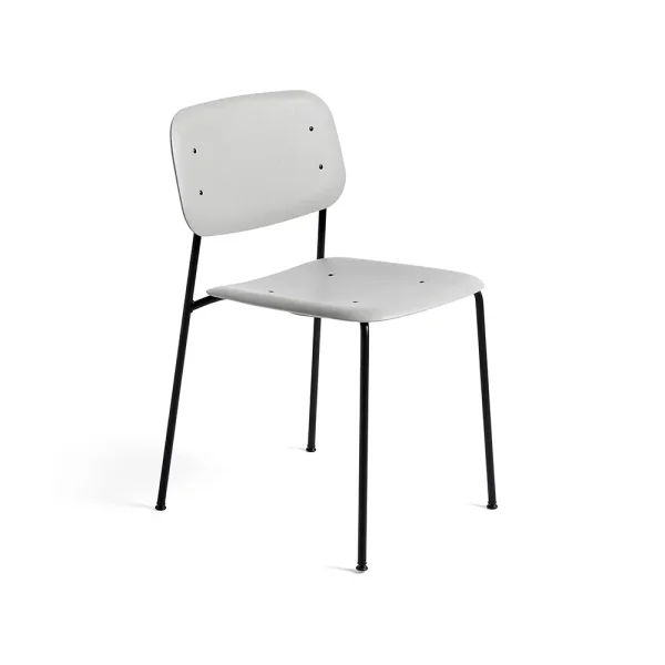 HAY Soft Edge 40 chair Soft grey, black steel frame