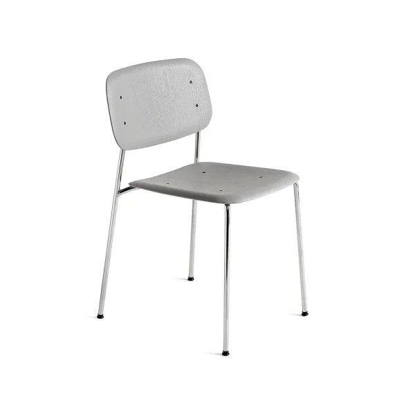 HAY Soft Edge 40 chair Soft grey-chrome frame