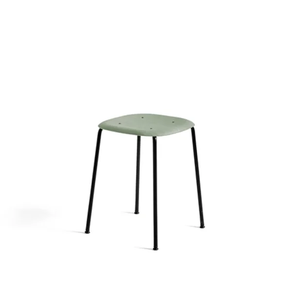 HAY Soft Edge 70 stool Dusty green-black steel frame