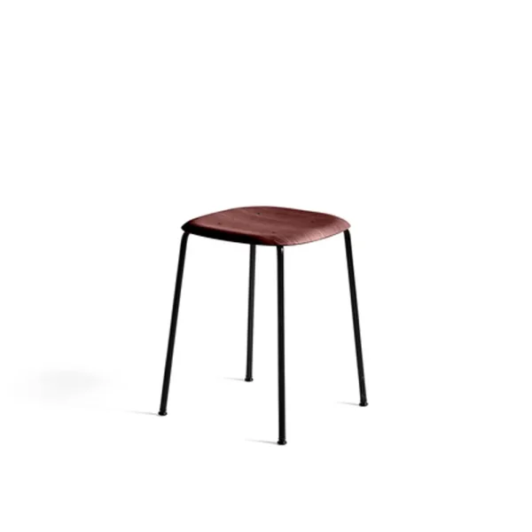 HAY Soft Edge 70 stool Fall red, black steel frame