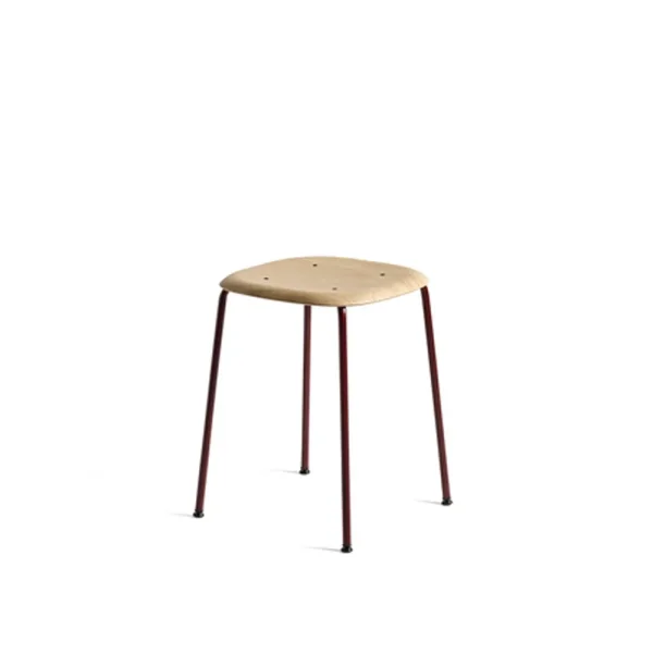 HAY Soft Edge 70 stool Oak-fall red steel frame
