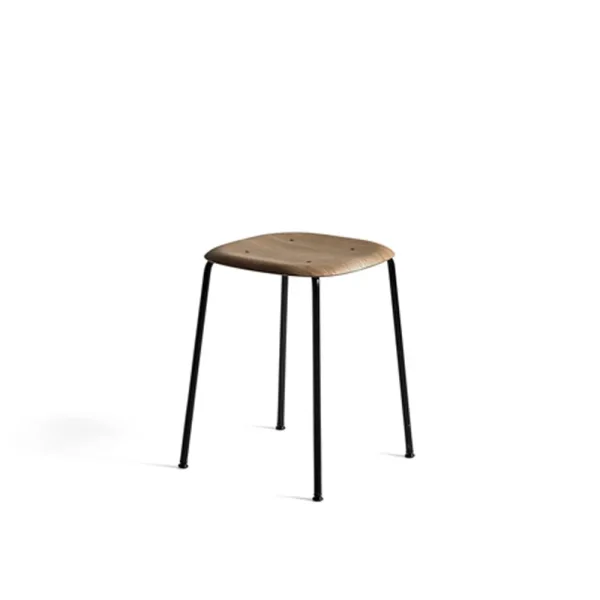HAY Soft Edge 70 stool Smoked oak-black steel frame