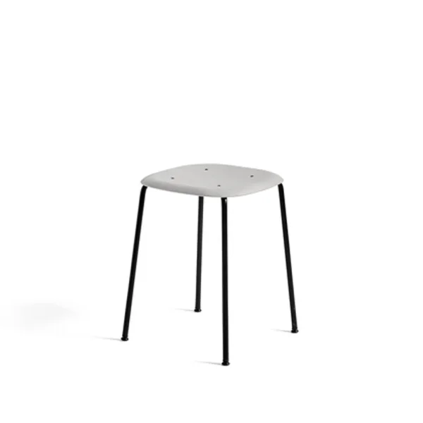 HAY Soft Edge 70 stool Soft grey, black steel frame