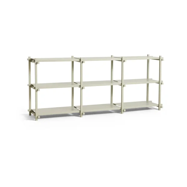 HAY Woody shelf Beech-smokey grey, low