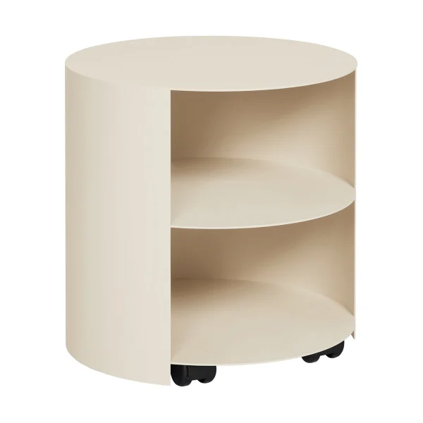 Hem Hide side table Ø38x41 cm Light ivory textured