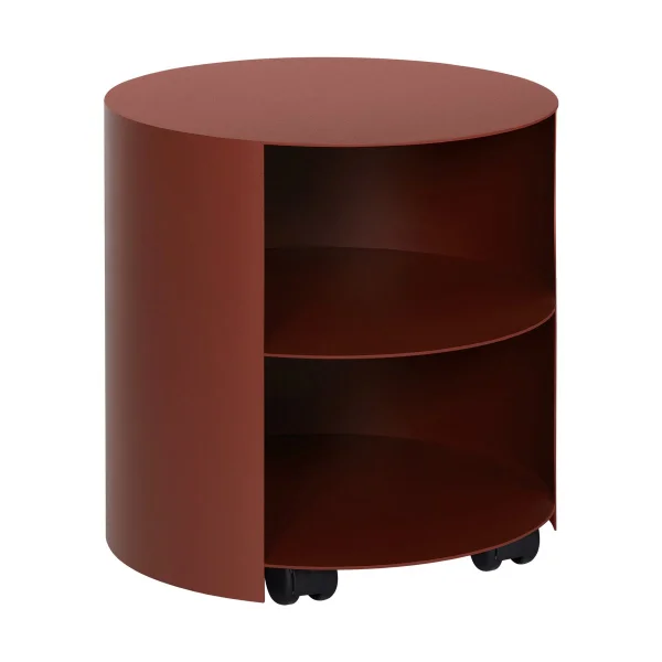 Hem Hide side table Ø38x41 cm Red brown textured