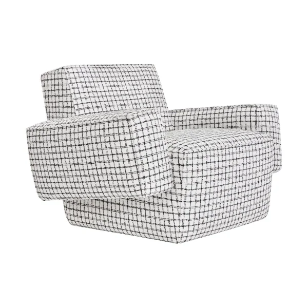 Hem Hunk lounge chair with arm rest Checkered black/white