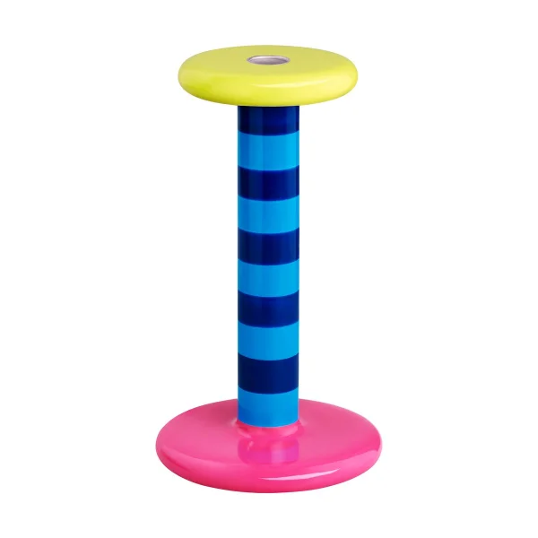 Hem Pesa candlestick High 23 cm Sky blue-night blue stripe