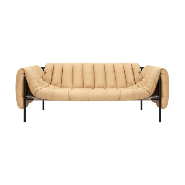 Hem Puffy 2,5-seater sofa 205 cm Sand leather-black grey